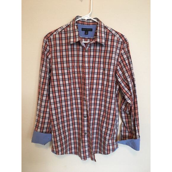 Banana Republic Men's Medium‎ Plaid Long Sleeve Button-Down Shirt Size 15-15.5 - Picture 1 of 4